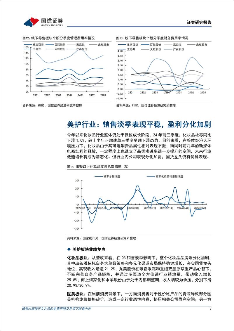 《商贸零售行业11月投资策略暨三季报总结：行业基本面压力仍存，盈利分化下龙头韧性相对强劲-241112-国信证券-14页》 - 第6页预览图