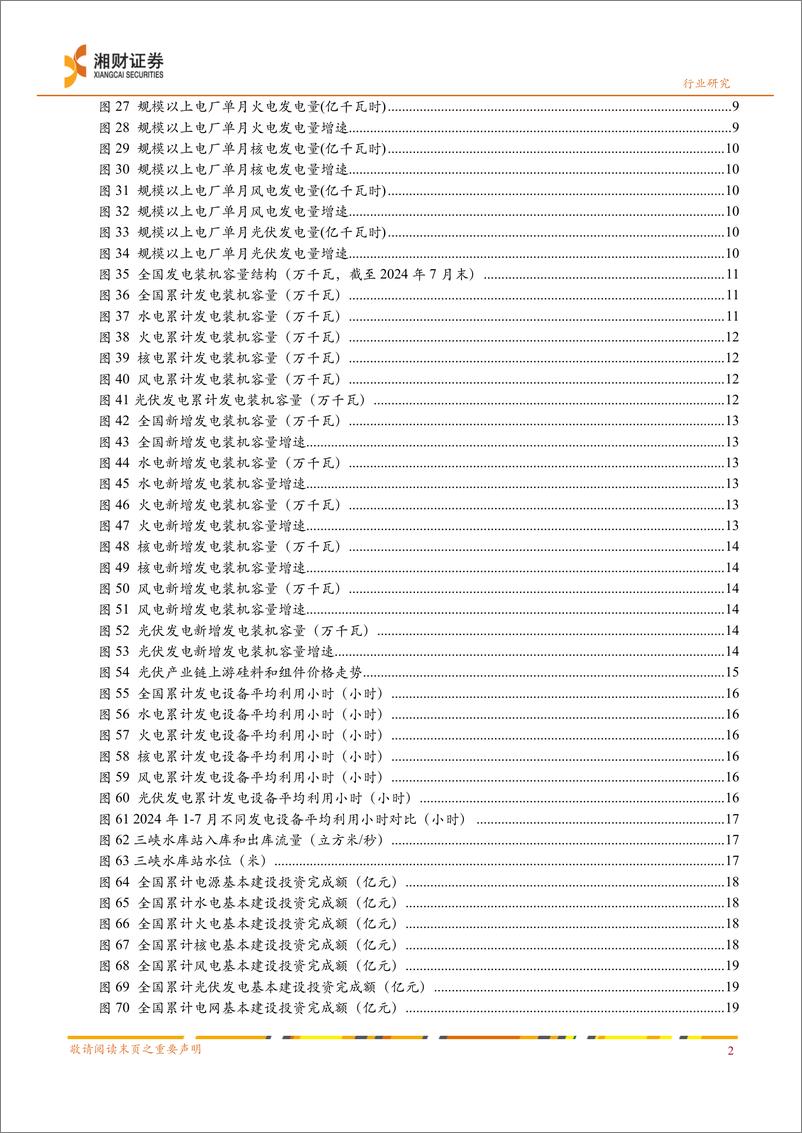 《电力行业月度策略：7月全国最大用电负荷创新高，关注水电利用小时高增幅-240911-湘财证券-28页》 - 第4页预览图