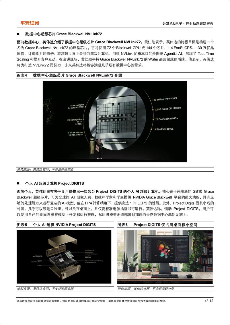 《计算机%26电子行业CES＋2025动态跟踪系列(一)：英伟达，软硬件重磅产品亮相，Cosmos引领物理AI浪潮-平安证券-250109-12页》 - 第4页预览图