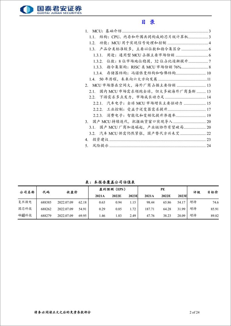 《半导体行业：国产化浪潮持续，国内MCU厂商快速发展-20220710-国泰君安-31页》 - 第3页预览图