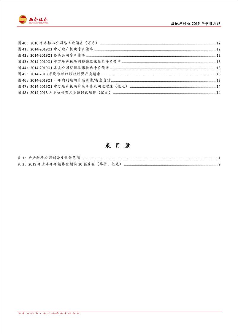 《房地产行业2019年中报总结：业绩稳健增长，现金流持续向好-20190901-西南证券-20页》 - 第5页预览图