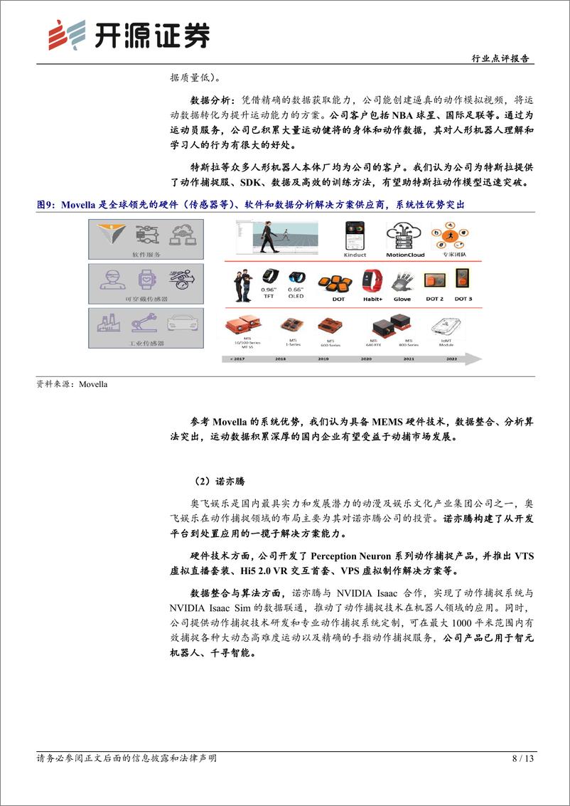 《机械设备行业点评报告-动作捕捉：人形机器人数据采集利器-241230-开源证券-13页》 - 第8页预览图