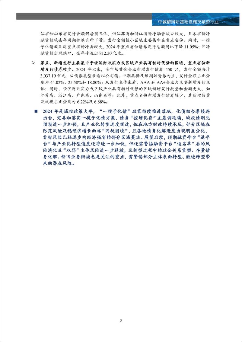 《2024年度城投债市场追踪及市场关注：供给缩量，利差收窄，化债与转型迫在眉睫-250108-中诚信国际-13页》 - 第3页预览图