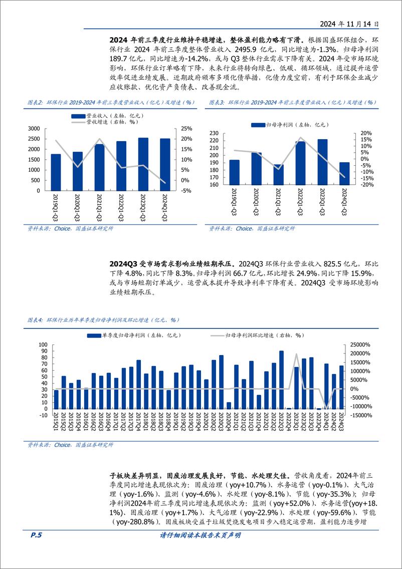 《环保行业2024三季报总结：业绩短期承压，风物长宜放眼量-241114-国盛证券-23页》 - 第5页预览图