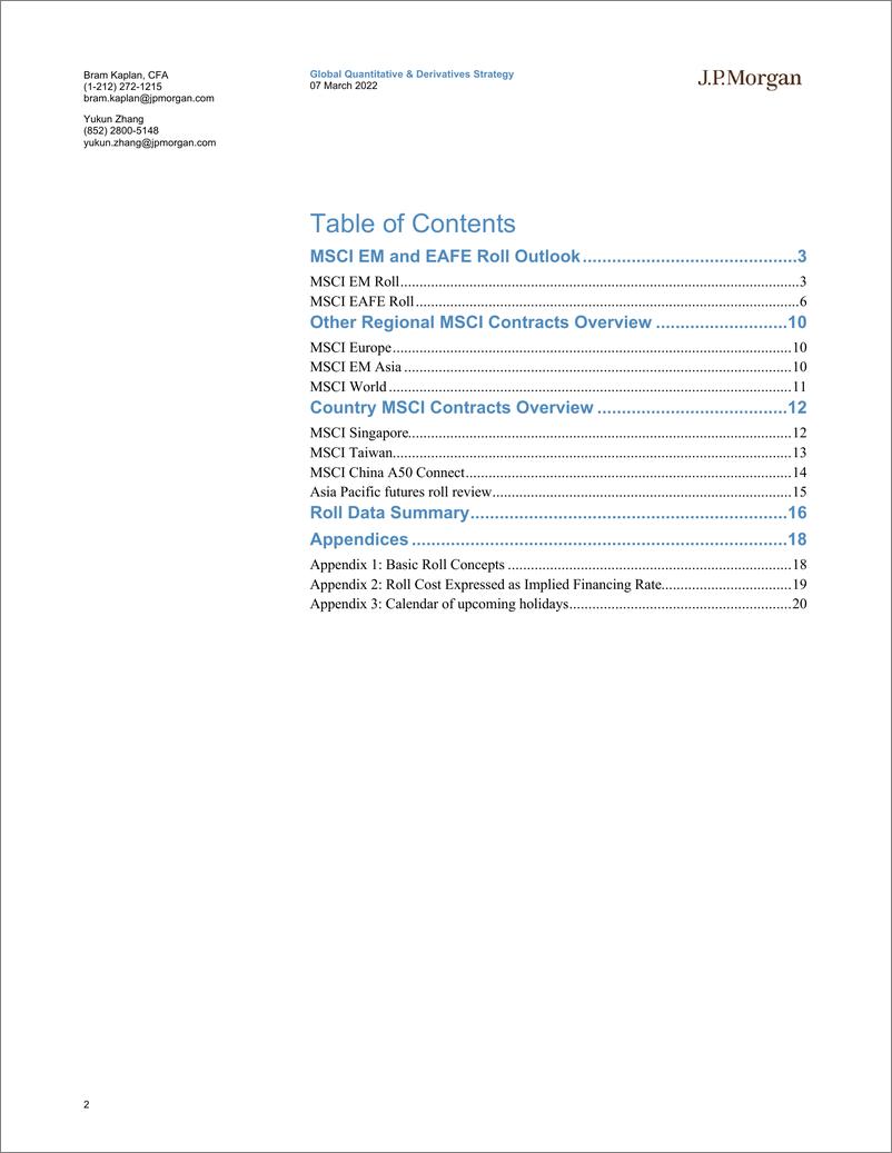 《J.P. 摩根-全球量化策略-MSCI期货展期展望-2022.3.7-27页》 - 第3页预览图