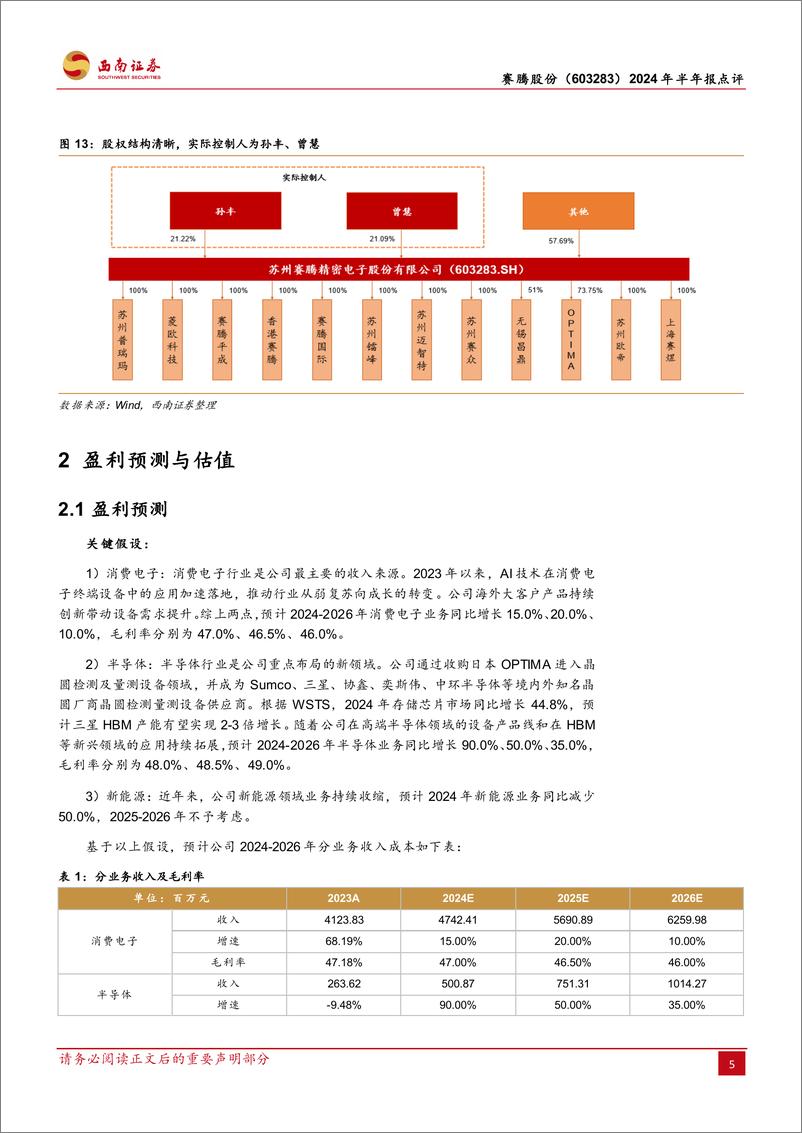 《赛腾股份(603283)2024年半年报点评：AI加速落地，3C%26半导体设备双重受益-240813-西南证券-13页》 - 第8页预览图