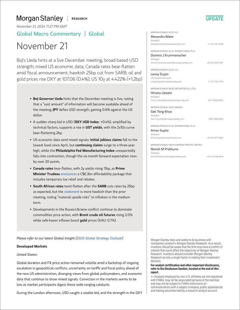 《Morgan Stanley Fixed-Global Macro Commentary November 21-111736386》 - 第1页预览图