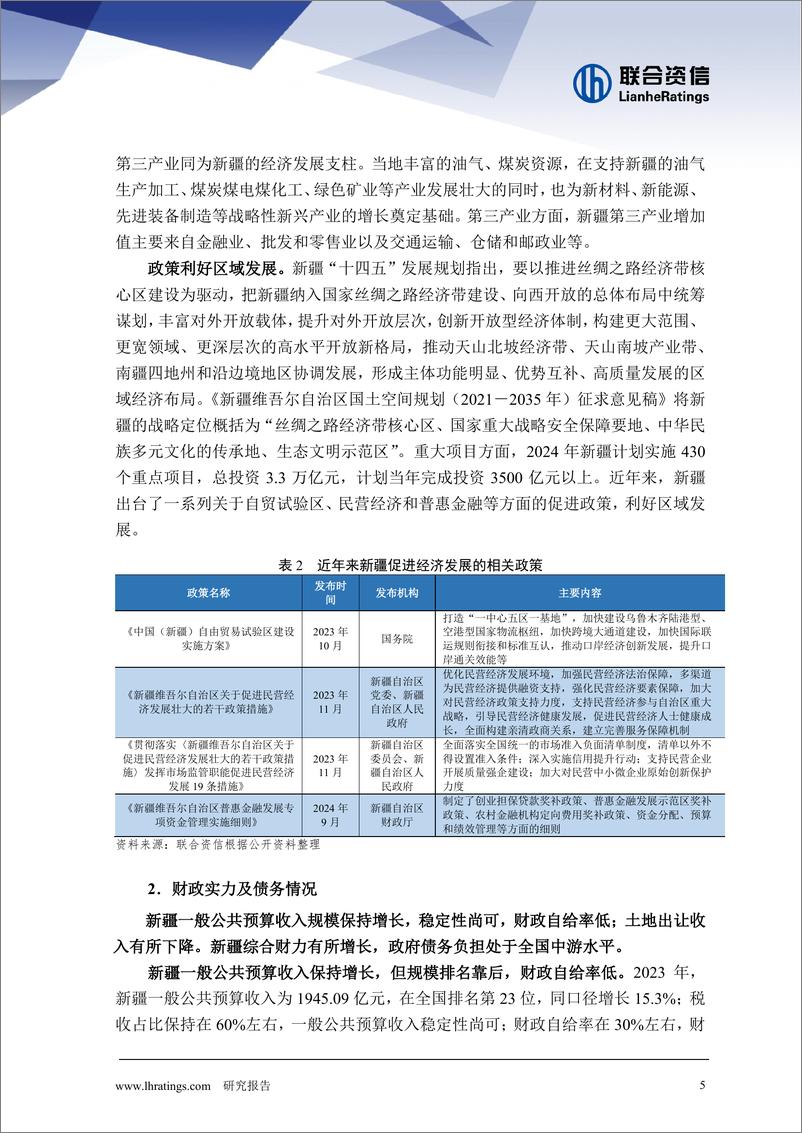 《地方政府与城投企业债务风险研究报告-新疆篇》 - 第5页预览图