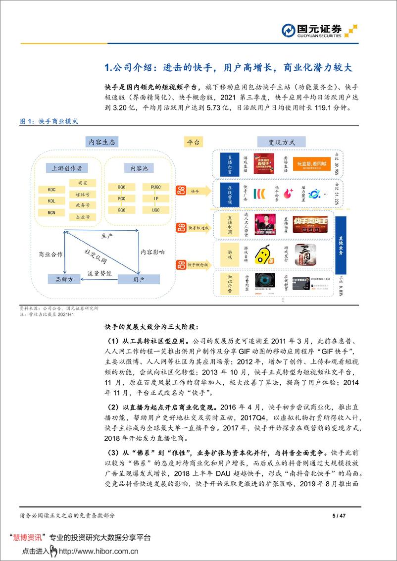 《快手（1024.HK）首次覆盖报告：降本增效，用户破圈，商业化释放潜力-国元证券-20220309》 - 第6页预览图