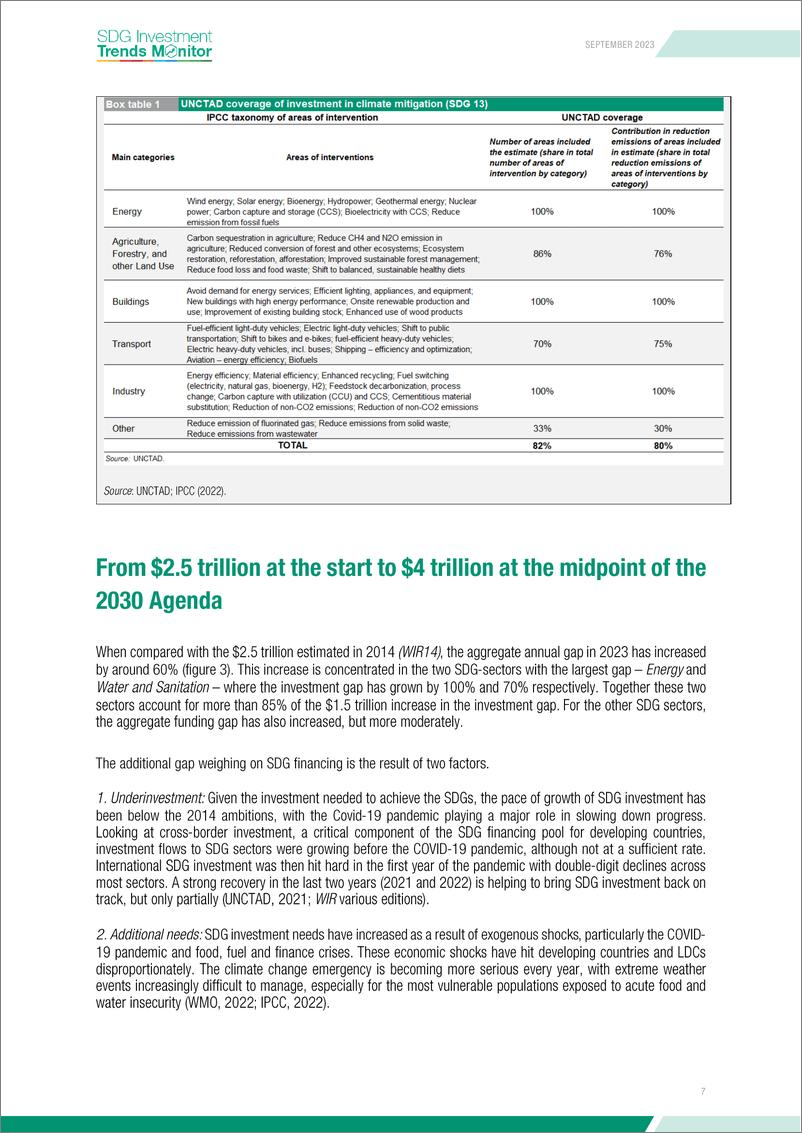 《联合国贸易发展委员会-可持续发展目标投资正在增长，但增长太慢：投资缺口目前为4万亿美元，高于2015年的2.5美元（英）-2023.9-14页》 - 第8页预览图