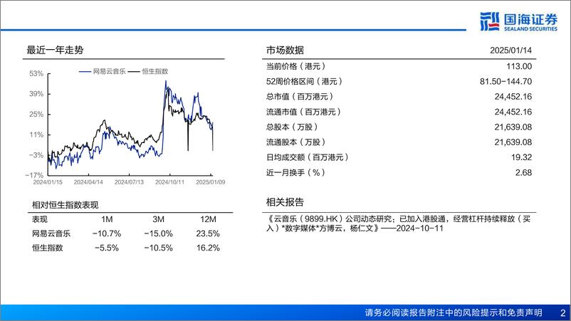 《网易云音乐(9899.HK)深度报告：年轻化音乐社区，商业化全面提速-250114-国海证券-49页》 - 第2页预览图