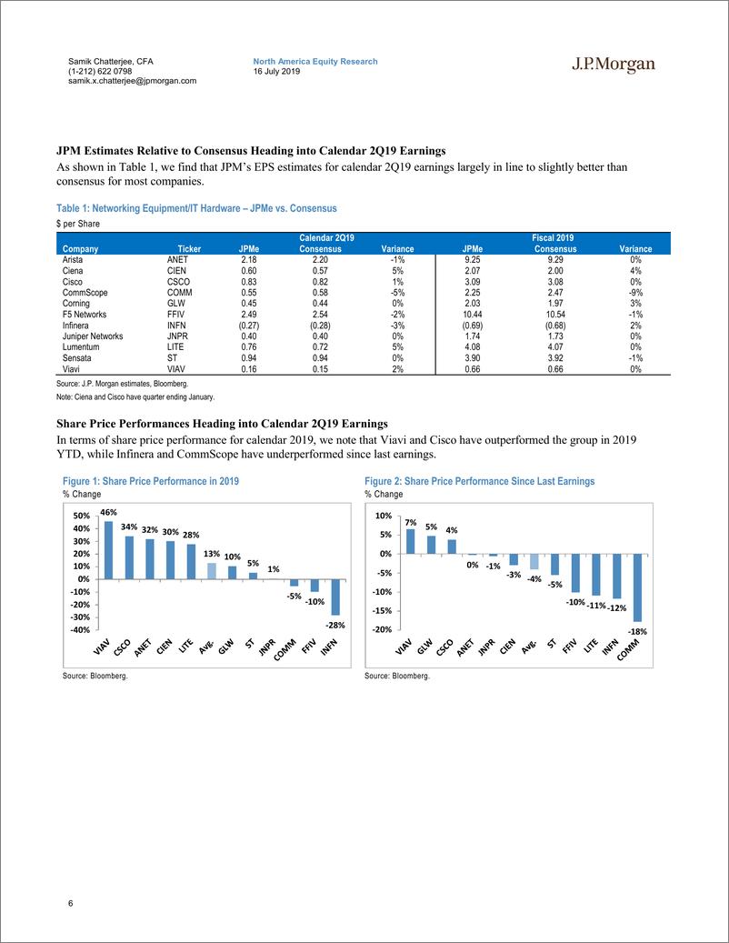 《J.P. 摩根-美股-电信与网络设备行业-二季度北美网络设备行业业绩预览-2019.7.16-65页》 - 第7页预览图