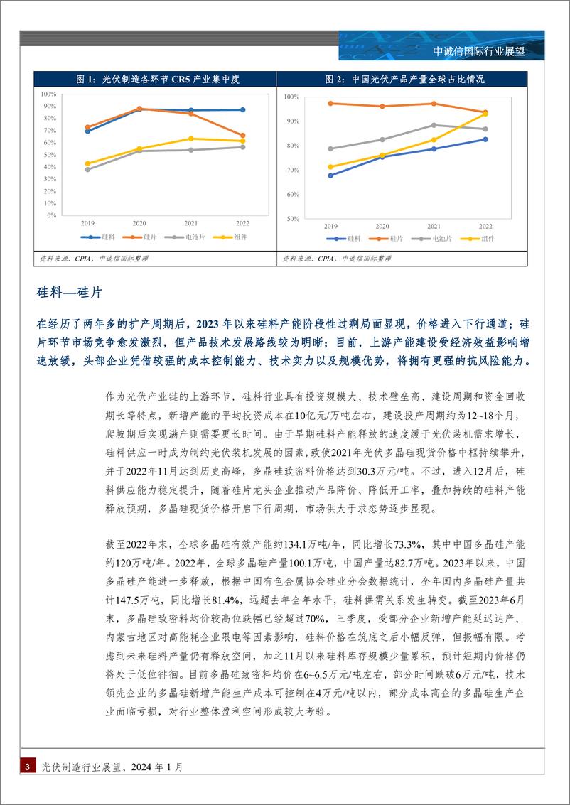 《中诚信国际-中国光伏制造行业展望，2024年1月》 - 第3页预览图