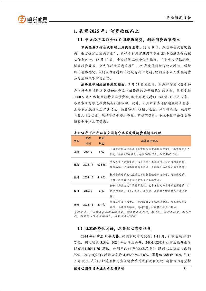 《2025年商贸零售行业投资策略：消费拾级而上，关注零售边际反转-250114-甬兴证券-24页》 - 第5页预览图