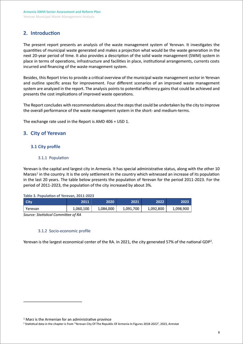 《世界银行-亚美尼亚雨水管理部门评估和改革计划：埃里温城市废物管理分析报告（英）-2024-35页》 - 第8页预览图
