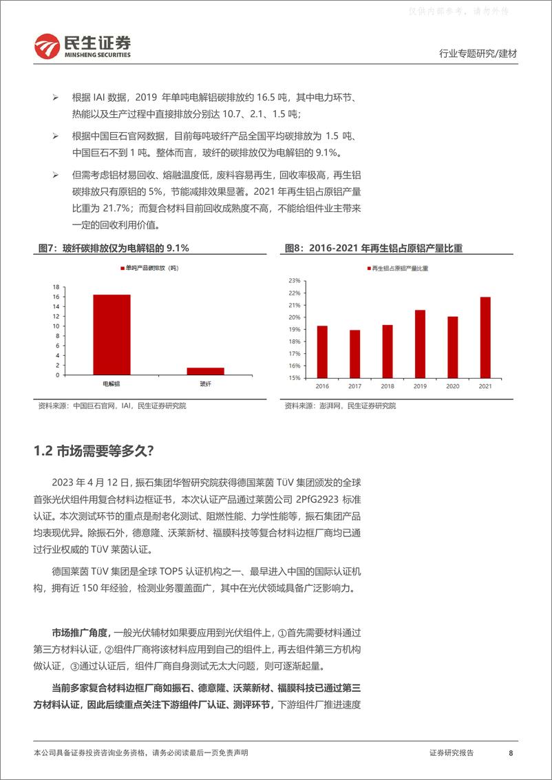 《民生证券-玻纤行业专题报告：光伏边框篇-玻纤新应用，大道宽又阔-230530》 - 第8页预览图