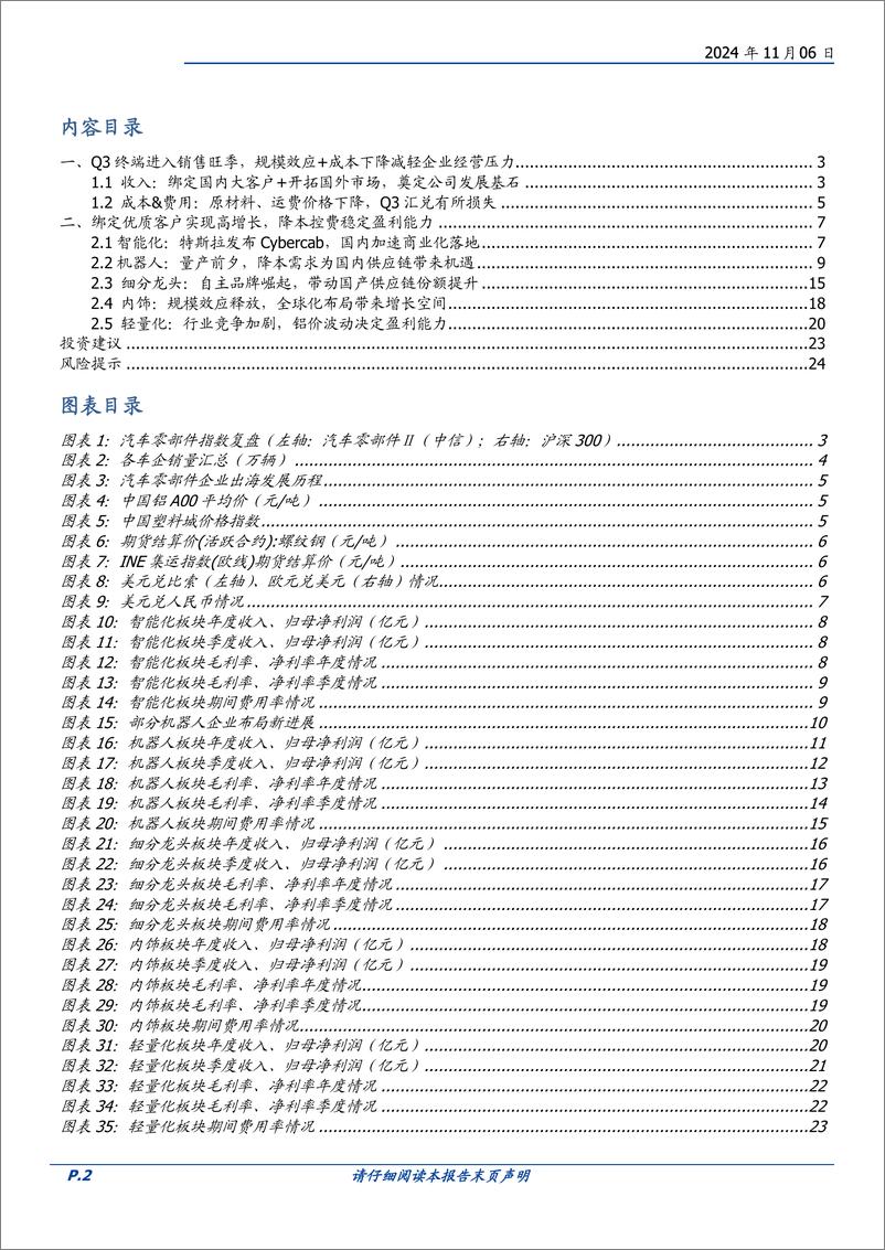 《汽车零部件行业财报总结：Q3终端进入销售旺季，成本下行释放利润弹性-241106-国盛证券-25页》 - 第2页预览图