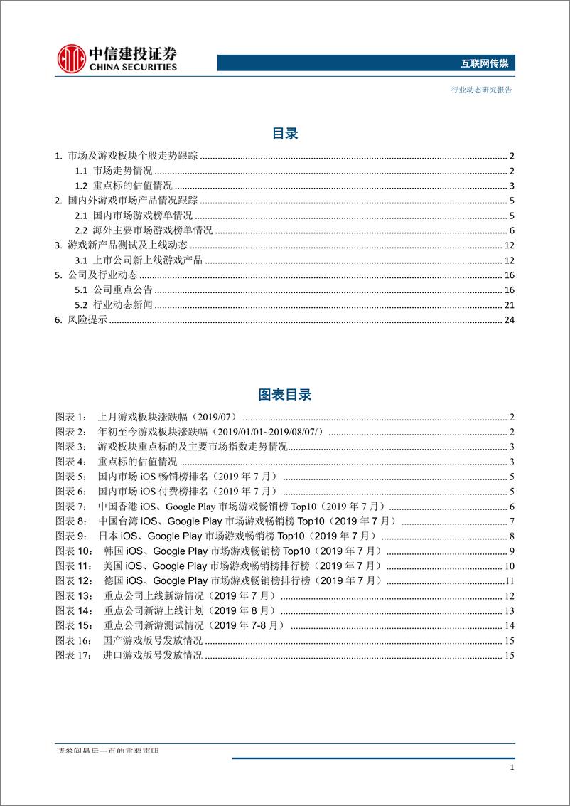 《游戏行业月报：1H19游戏市场增速回暖，“5G+云游戏”带动板块关注度显著提升-20190809-中信建投-27页》 - 第3页预览图