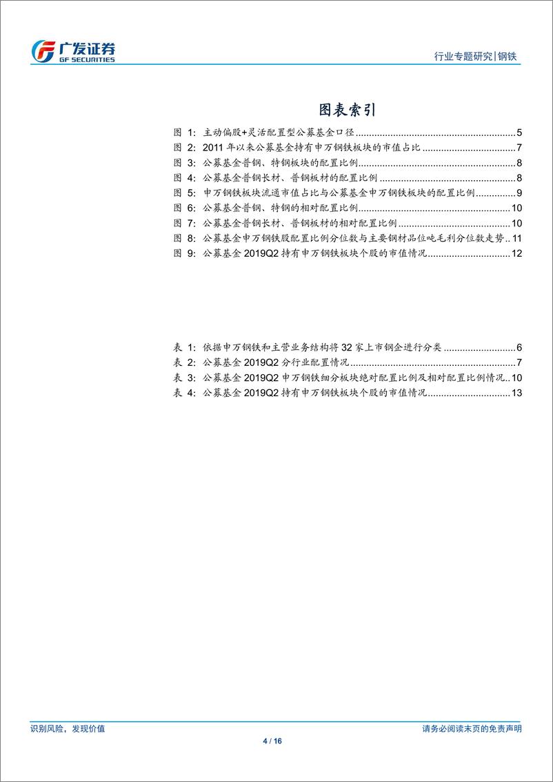 《钢铁行业公募基金持仓分析三：2019Q2公募基金钢铁配置比例0.10%、环比基本持平，行业排名倒数第一-20190722-广发证券-16页》 - 第5页预览图