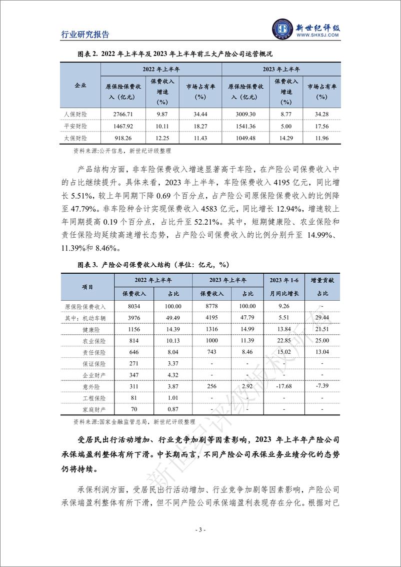 《新世纪评级-2023年上半年财产保险行业信用观察-14页》 - 第4页预览图