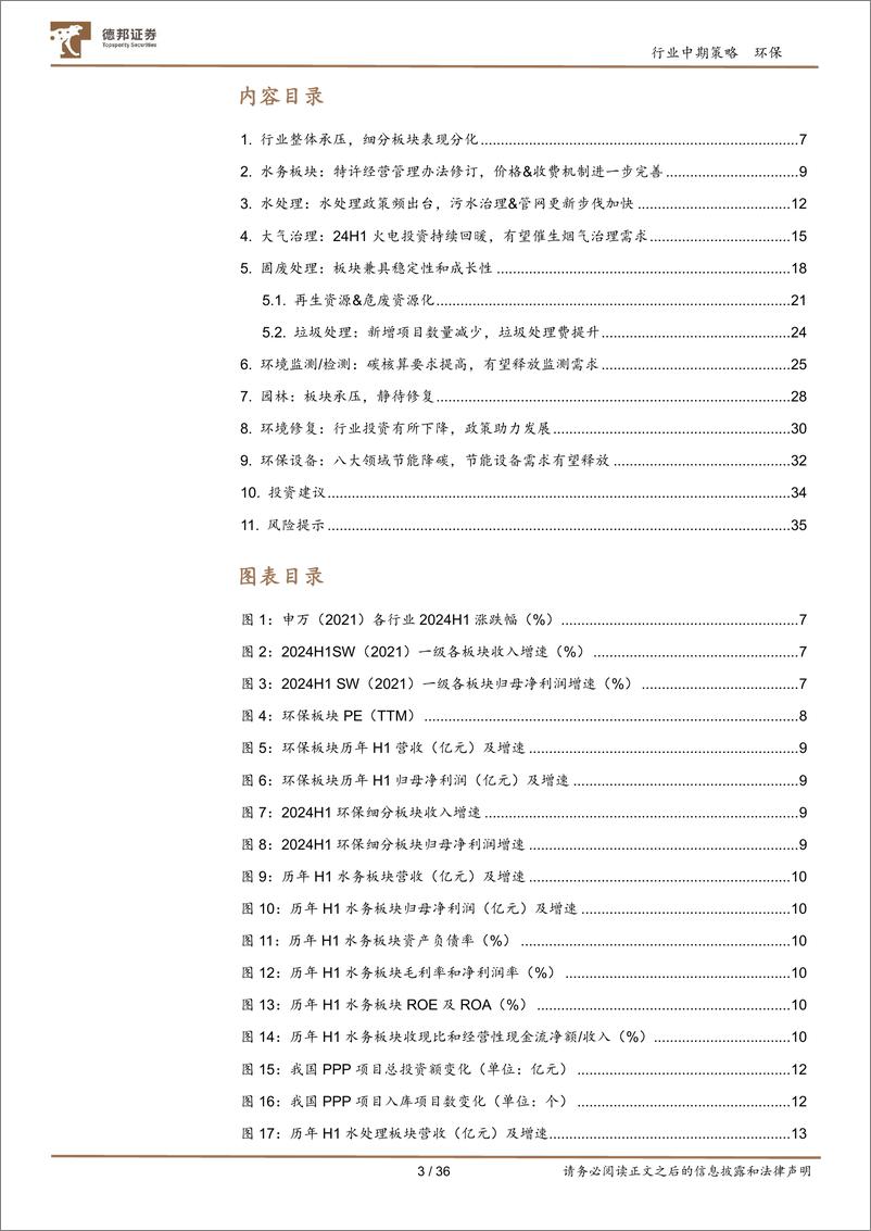 《环保板块2024中报总结：现金流改善，重视绝对收益，建议关注水务%26垃圾焚烧-240910-德邦证券-36页》 - 第3页预览图