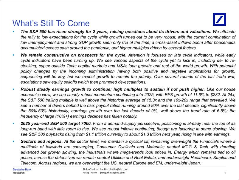 《Deutsche Bank-Asset Allocation Outlook 2025 Whats Still To Come-111795394》 - 第2页预览图