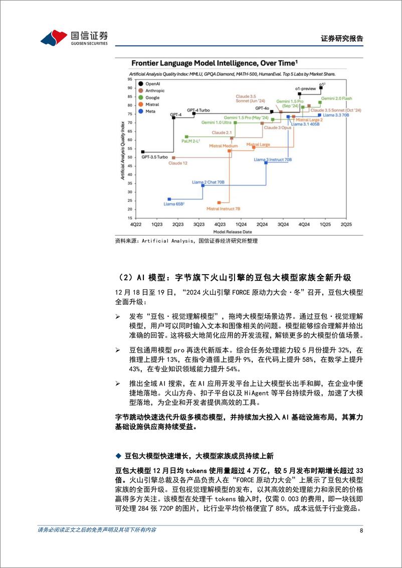 《通信行业周报2024年第51周：OepnAI、字节持续迭代模型，LightCounting积极展望高速互联市场-241222-国信证券-22页》 - 第8页预览图