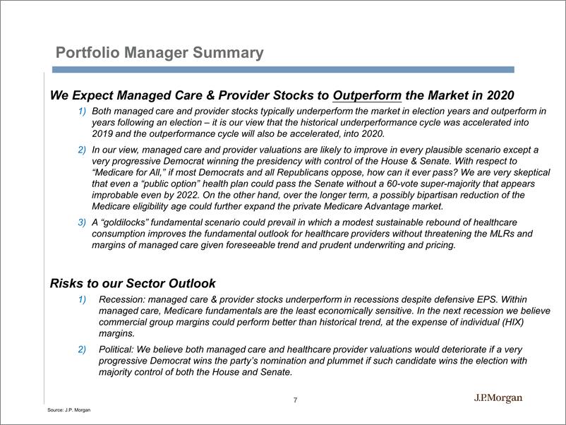 《J.P. 摩根-美股-医疗保健行业-2020年医疗设施与管理式医疗展望-2019.12.20-111页》 - 第8页预览图