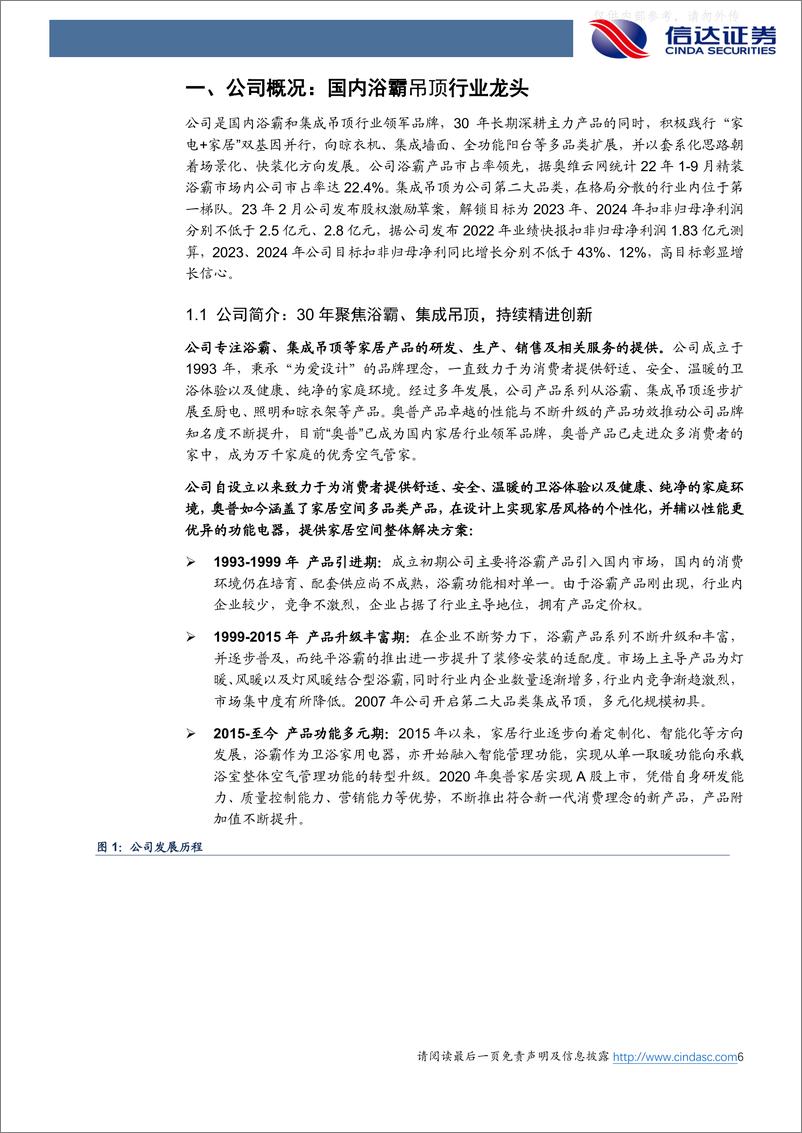 《信达证券-奥普家居(603551)公司深度报告：浴霸龙头技术为基，品类渠道拓展助成长-230417》 - 第6页预览图