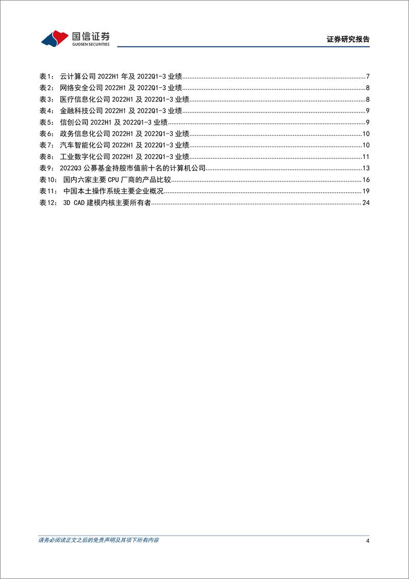 《计算机行业2022年11月度策略暨三季报总结：建议关注“泛信创”与“泛安全”投资主线-20221106-国信证券-27页》 - 第5页预览图