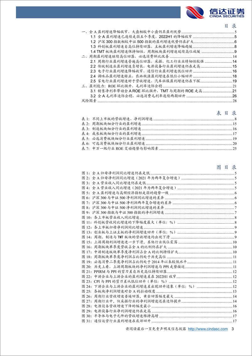 《2022年A股中报分析：盈利韧性较强，ROE微升-20220903-信达证券-30页》 - 第4页预览图