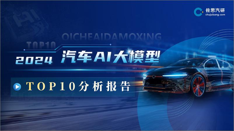 《2024汽车行业AI大模型TOP10分析报告-佐思汽研》 - 第1页预览图