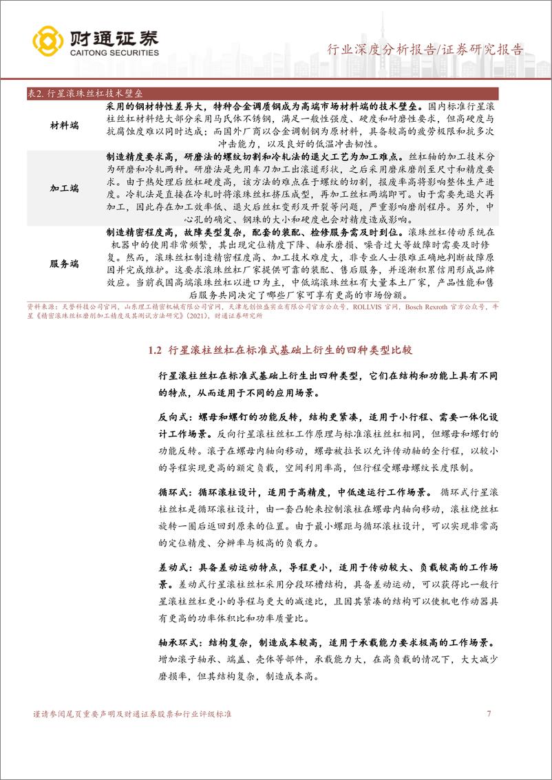 《丝杠行业深度研究报告：价值量与壁垒较高，国内企业纷纷布局-20230728-财通证券-27页》 - 第8页预览图