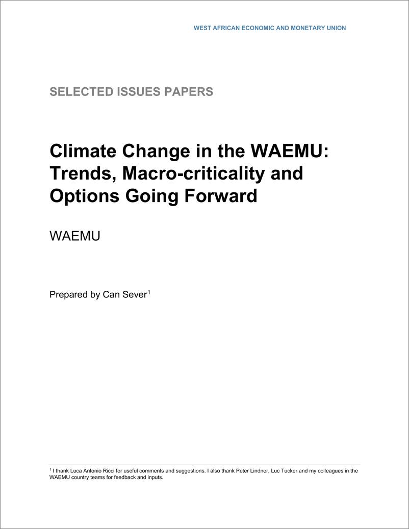 《IMF-西非经货联盟的气候变化：趋势、宏观关键性和未来的选择（英）-2024.5-16页》 - 第3页预览图