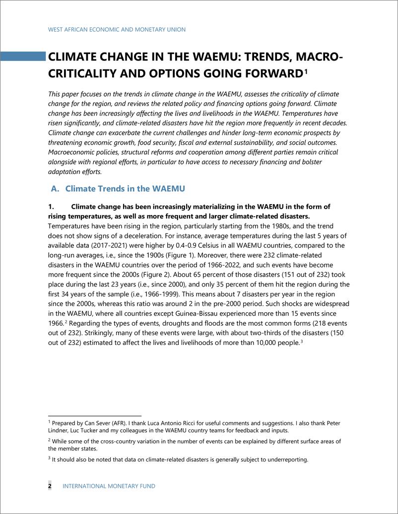 《IMF-西非经货联盟的气候变化：趋势、宏观关键性和未来的选择（英）-2024.5-16页》 - 第5页预览图