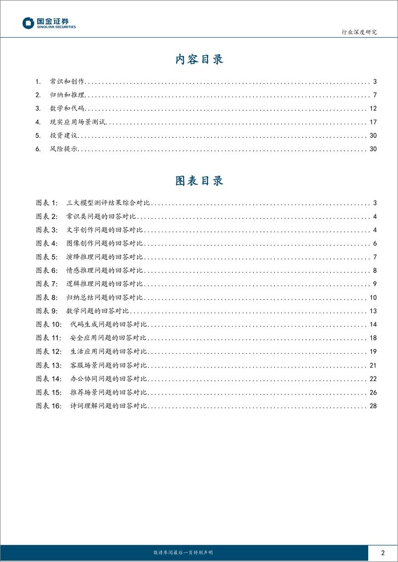 《计算机行业研究：文心一言、GPT3.5及GPT-4的应用测评对比》 - 第2页预览图