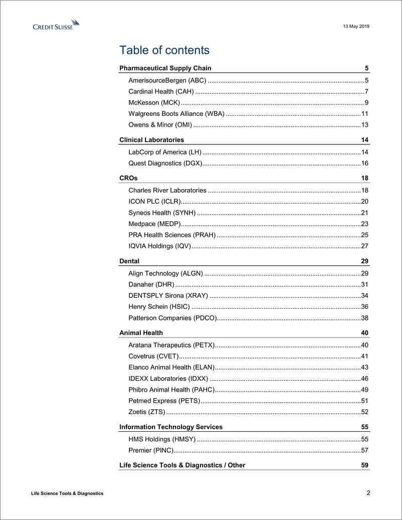 《瑞信-美股-医疗保健行业-生命科学与诊断：管理团队的首要问题-2019.5.13-64页》 - 第3页预览图