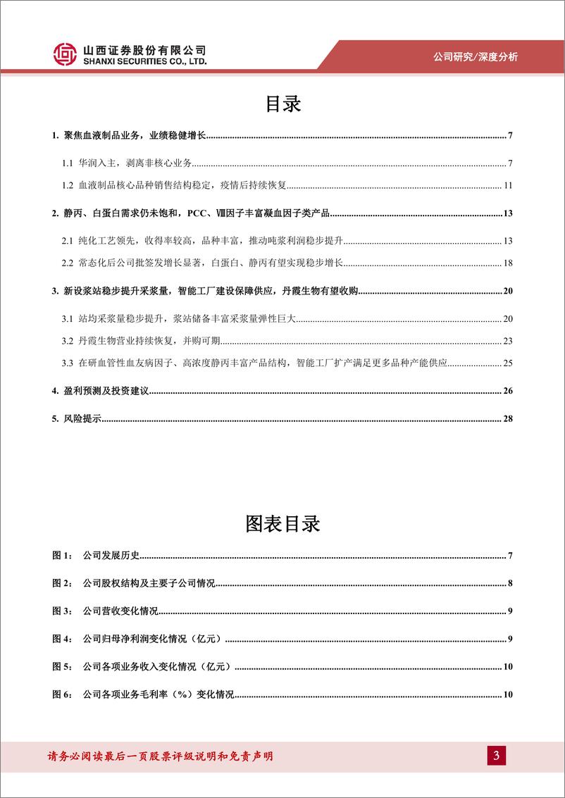 《博雅生物(300294)聚焦血液制品主业，新浆站、新产品打开成长空间-240607-山西证券-31页》 - 第3页预览图