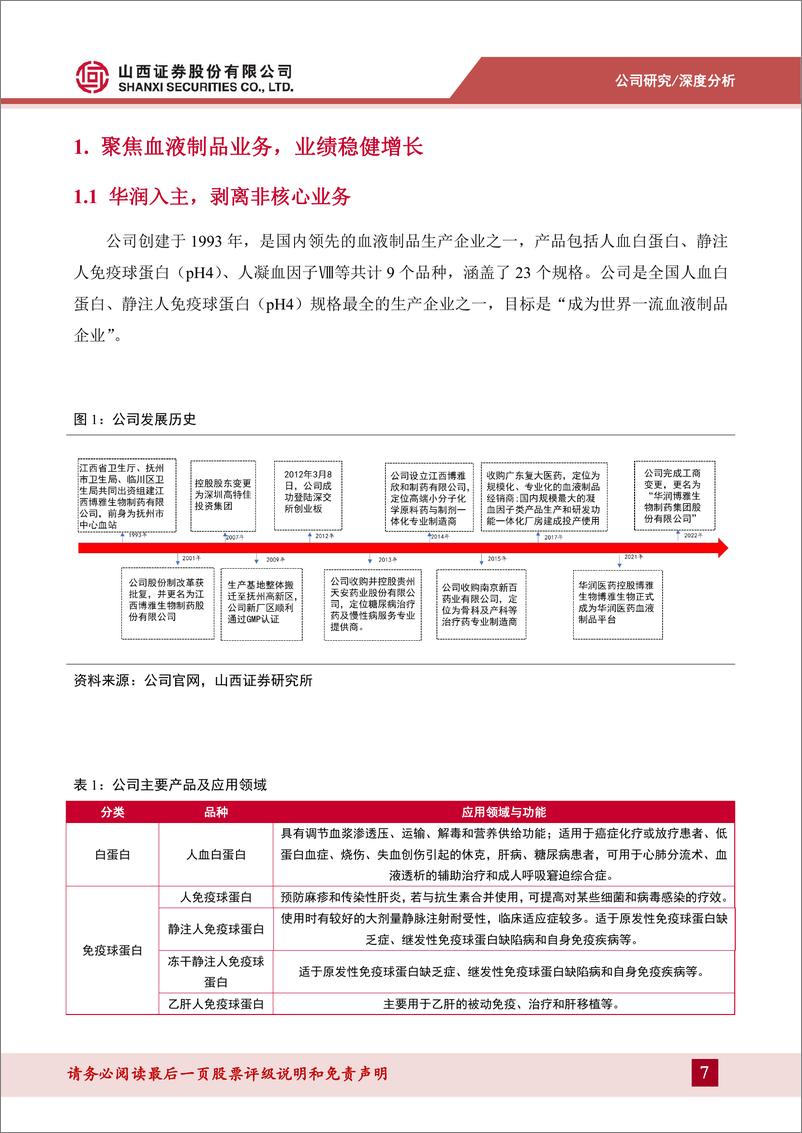 《博雅生物(300294)聚焦血液制品主业，新浆站、新产品打开成长空间-240607-山西证券-31页》 - 第7页预览图