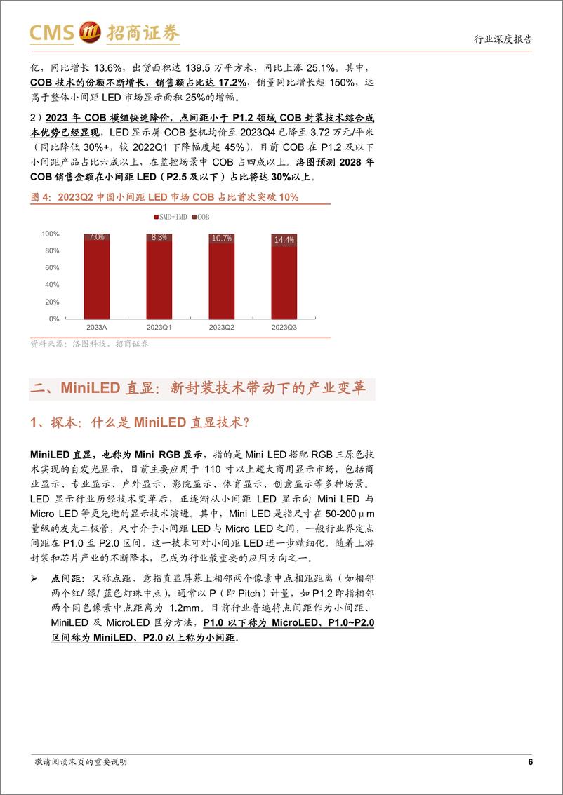 《家电行业专题报告之二：Mini RGB直显COB渗透加速-显示技术变革，风起青萍之末》 - 第6页预览图