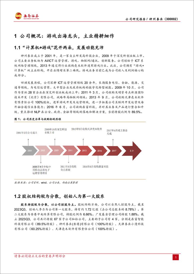 《神州泰岳-300002.SZ-SLG游戏出海龙头，双轮驱动夯实发展根基-20240403-西南证券-25页》 - 第5页预览图