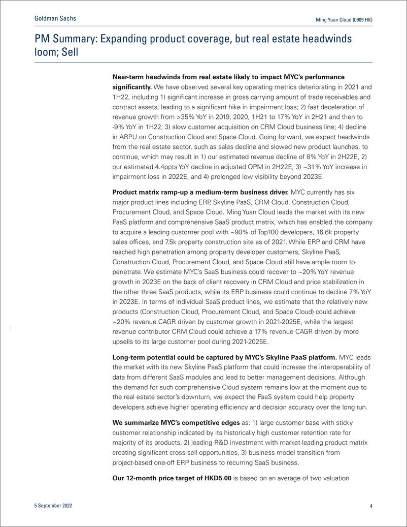 《Ming Yuan Cloud (0909.HK Real estate headwinds cloud outlook; initiate at Sell (1)》 - 第5页预览图