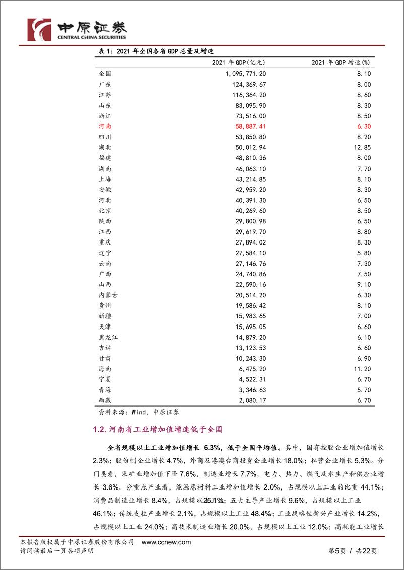 《豫股专题：2021年河南上市公司经营状况较好-20220518-中原证券-22页》 - 第6页预览图