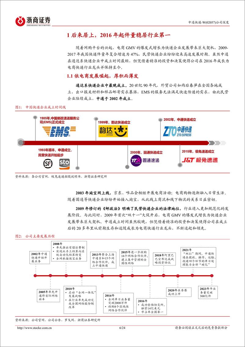 《浙商证券-中通快递-W-02057.HK-中通快递深度报告：厚积薄发打造优势壁垒，行业龙头持续领跑》 - 第6页预览图