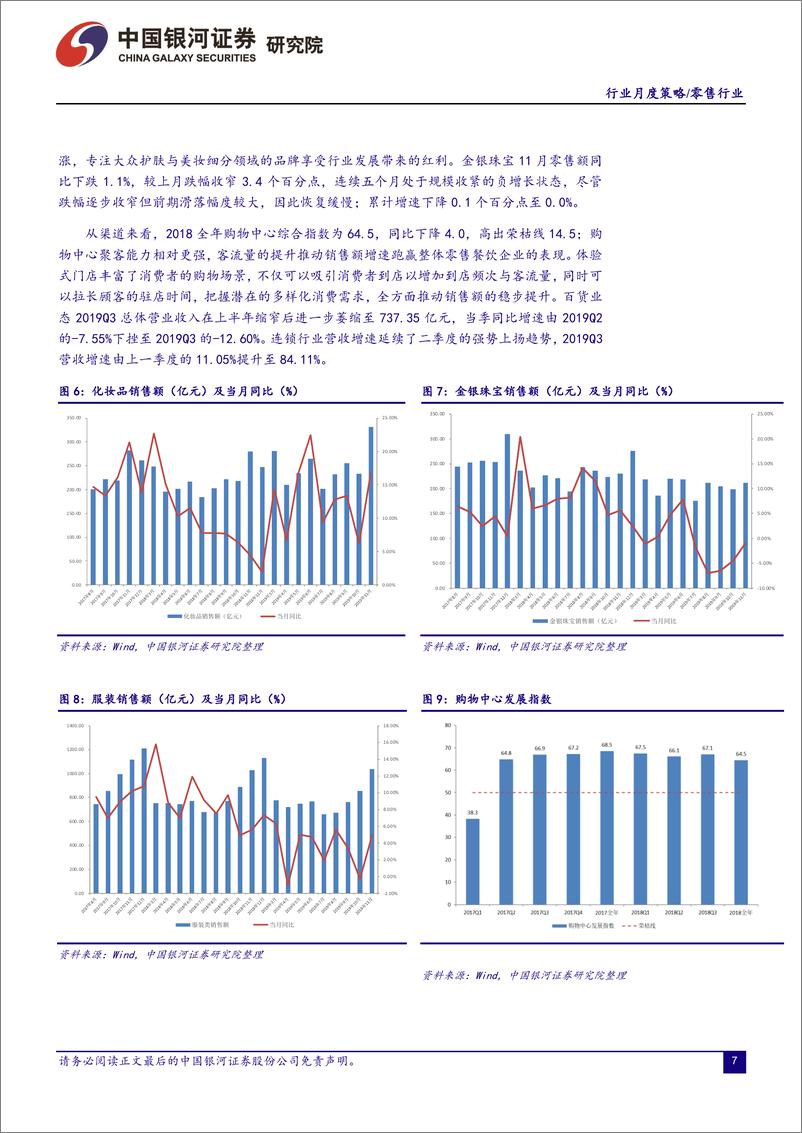 《零售行业月度策略：春节消费旺季已至，建议重点关注超市、购物中心及化妆品板块-20200101-银河证券-19页》 - 第8页预览图