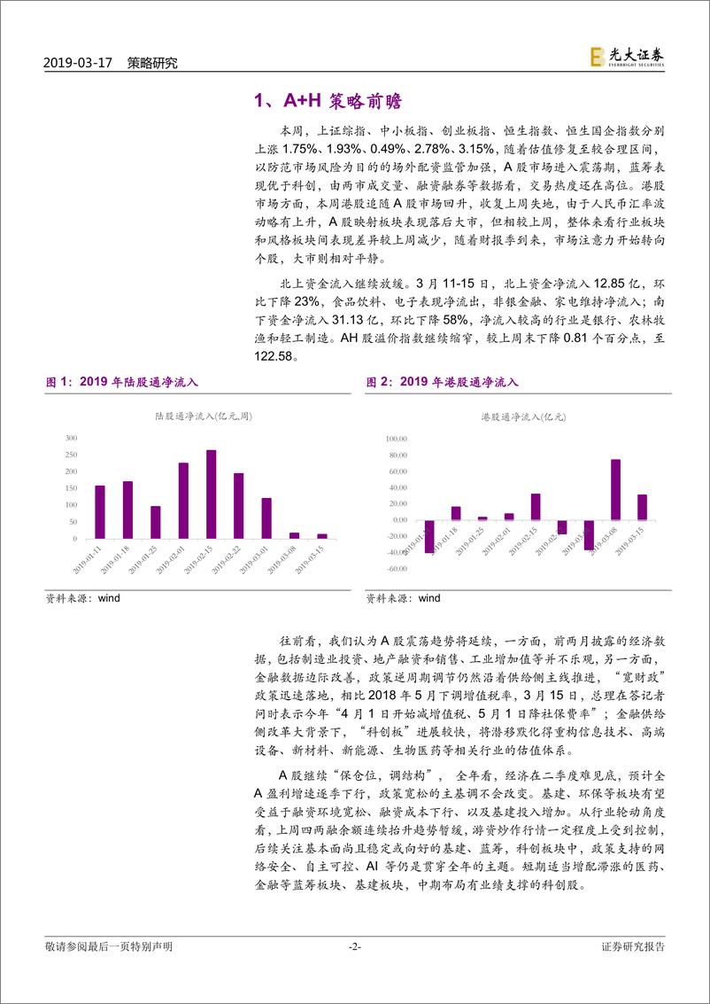 《A+H策略前瞻之六十二：震荡期，重结构-20190317-光大证券-16页》 - 第3页预览图