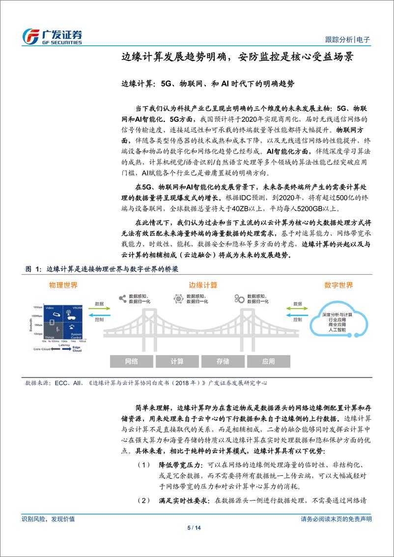 《电子行业安防监控行业跟踪系列：边缘计算核心受益场景，政府端需求改善信号明确-20190307-广发证券-14页》 - 第6页预览图