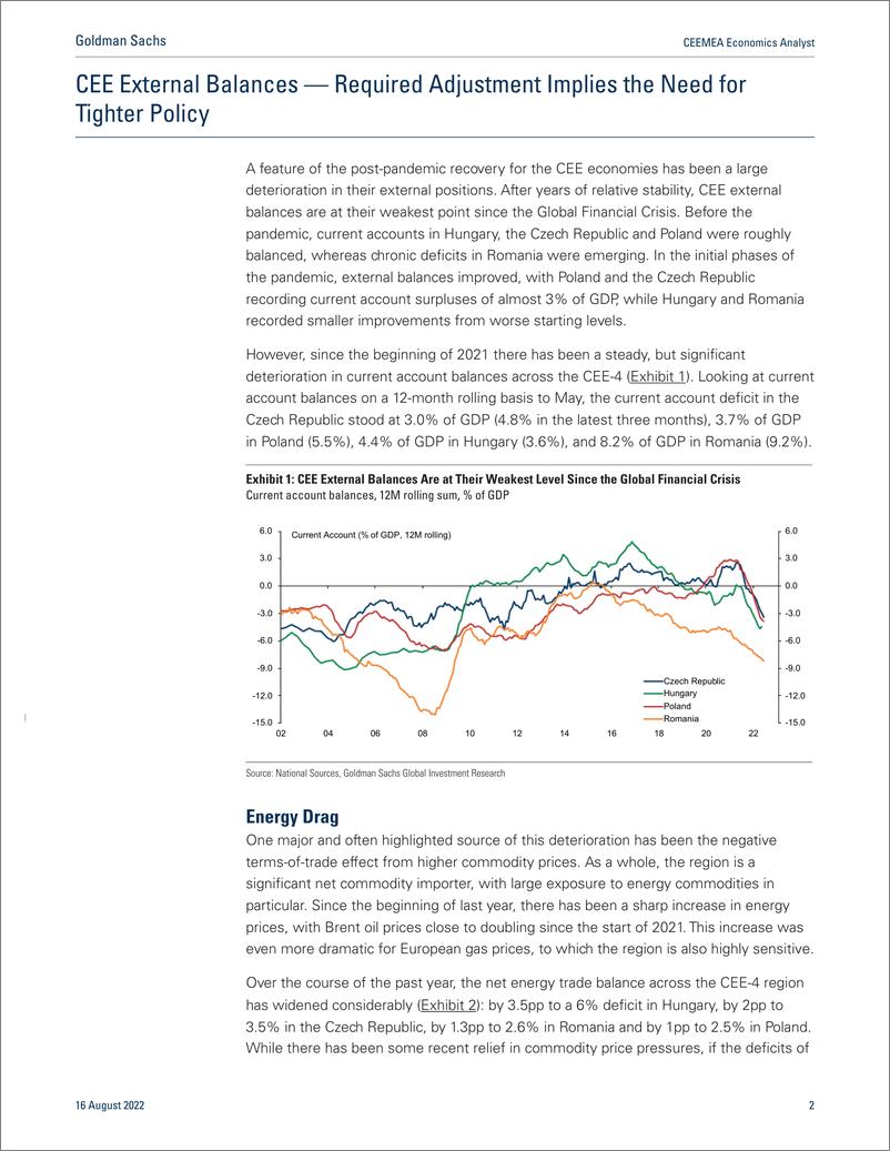 《CEEMEA Economics Analys CEE External Balances — Required Adjustment Implies the Need for Tighter Policy (1)》 - 第3页预览图