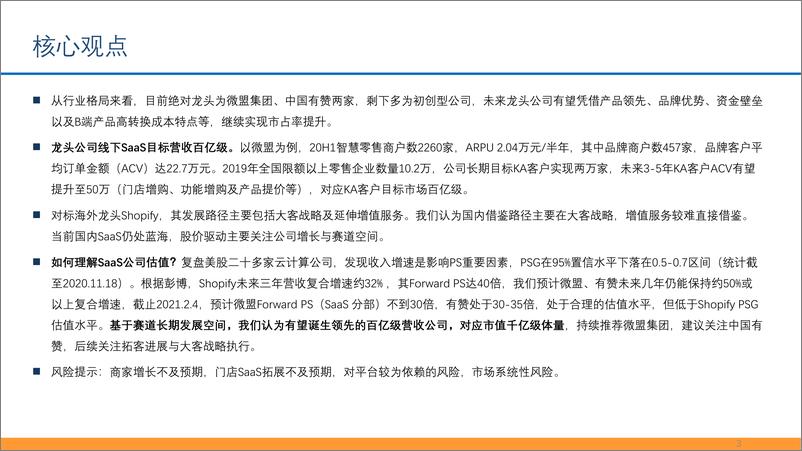 《电商行业SaaS专题报告：私域流量大潮兴起，商业SaaS千亿市值可期-20210208-东吴证券-40页》 - 第3页预览图