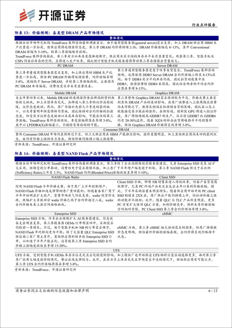 《开源证券-存储芯片板块跟踪报告-十-_2024-2025年行业有望持续扩容_高端产品渗透加速》 - 第6页预览图